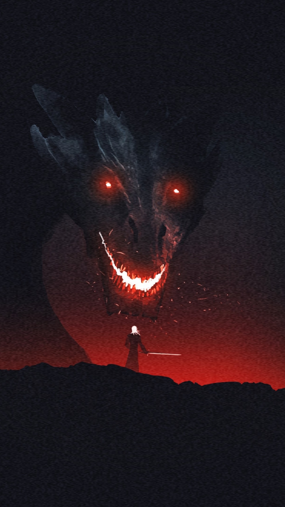 Black and Red Dragon on Fire During Night Time. Wallpaper in 1080x1920 Resolution