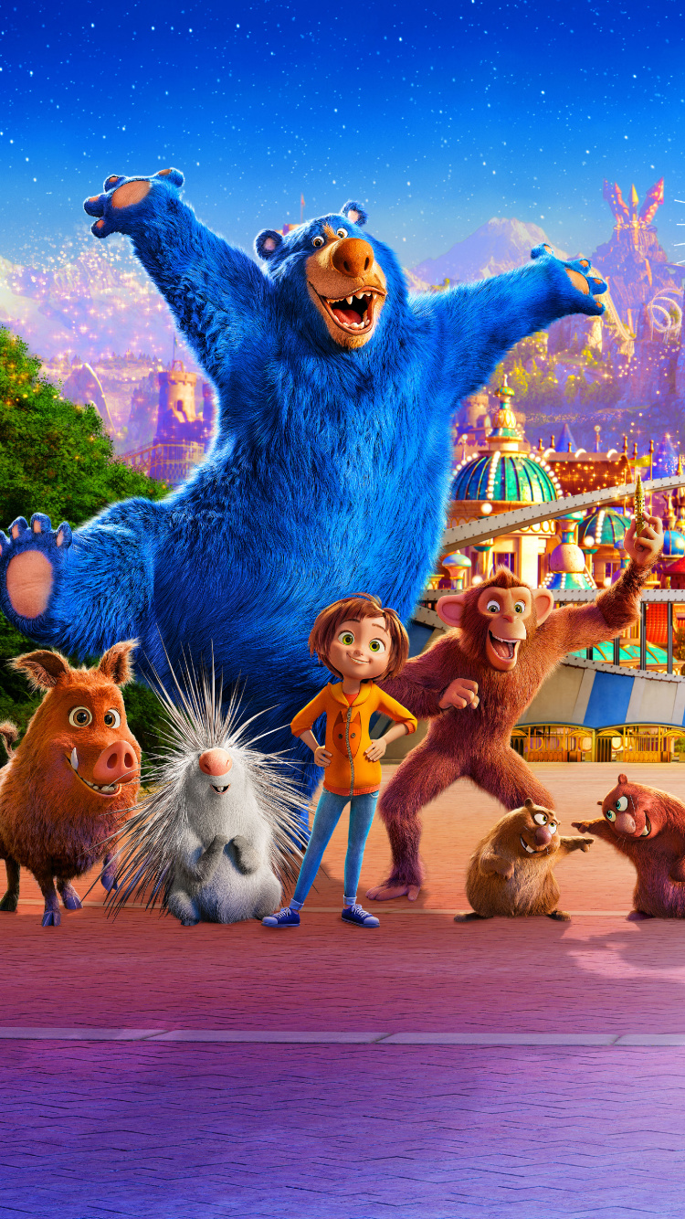 Estatua de Elefante Azul Sobre Suelo Azul. Wallpaper in 750x1334 Resolution