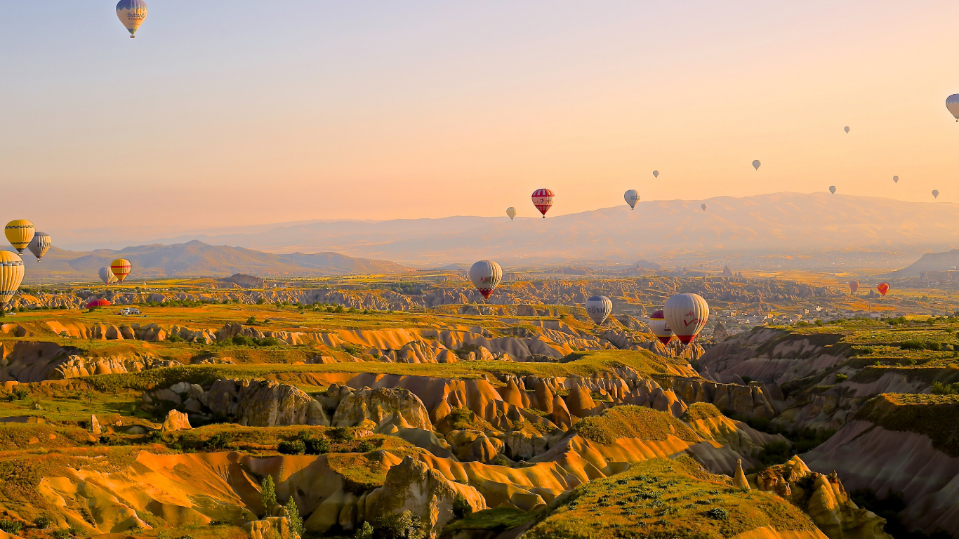 Hot Air Balloon, Flight, Balloon, Greme, Hot Air Ballooning. Wallpaper in 1366x768 Resolution