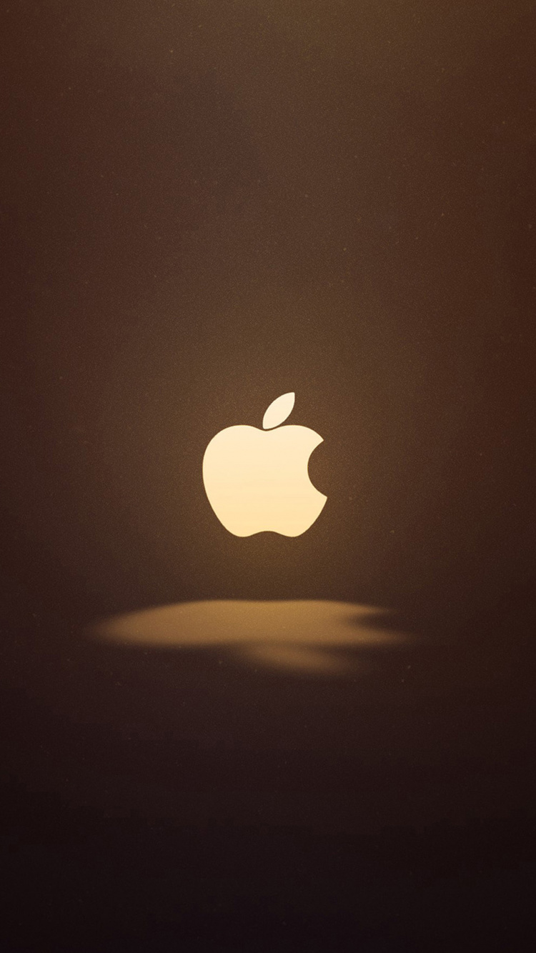 Logo Pomme Sur Fond Noir. Wallpaper in 750x1334 Resolution