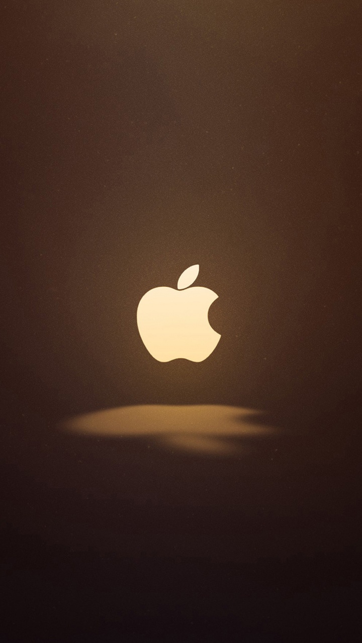 Apfellogo Auf Schwarzem Hintergrund. Wallpaper in 720x1280 Resolution