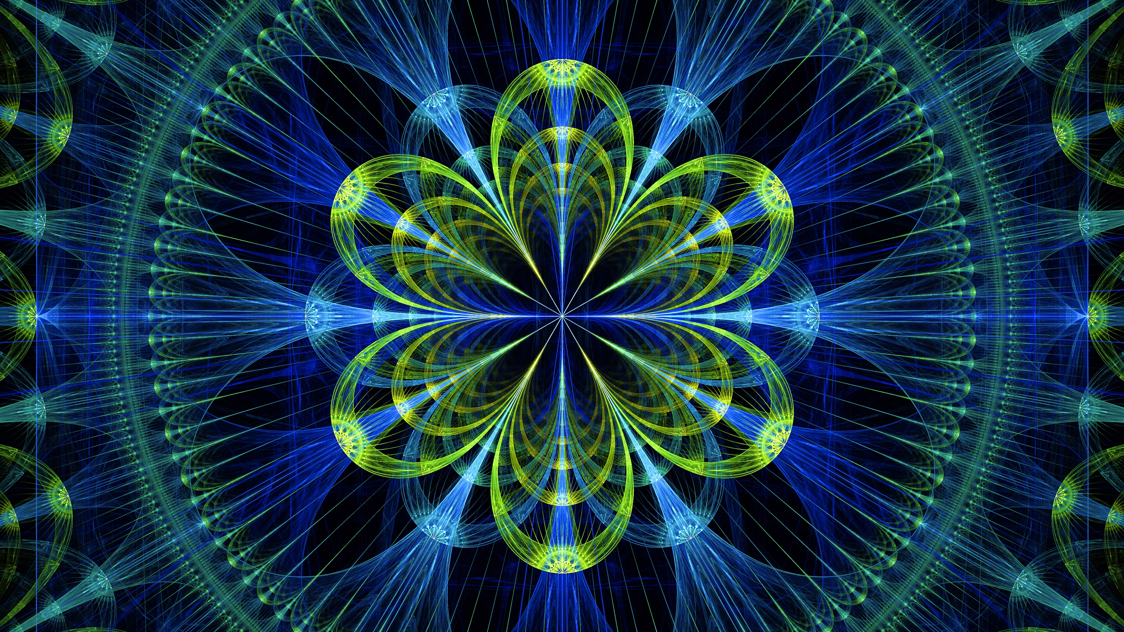 Yellow and Blue Light in Time Lapse Photography. Wallpaper in 3840x2160 Resolution