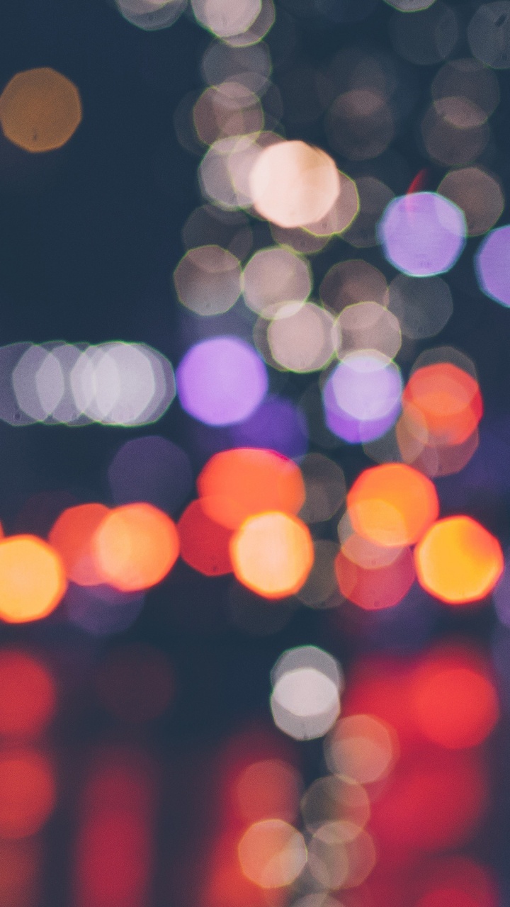 Lumières Bokeh Rouges et Jaunes. Wallpaper in 720x1280 Resolution