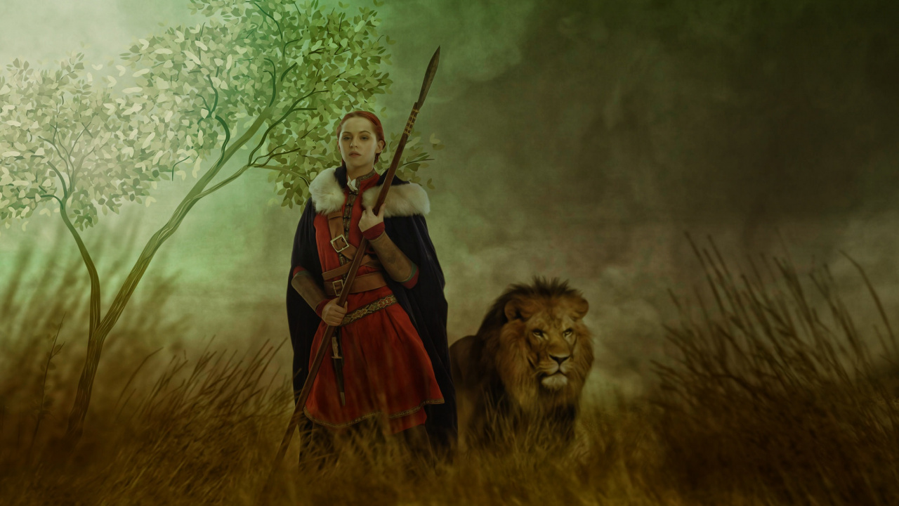 Mann in Rot-braunem Kleid Mit Braunem Stock. Wallpaper in 1280x720 Resolution