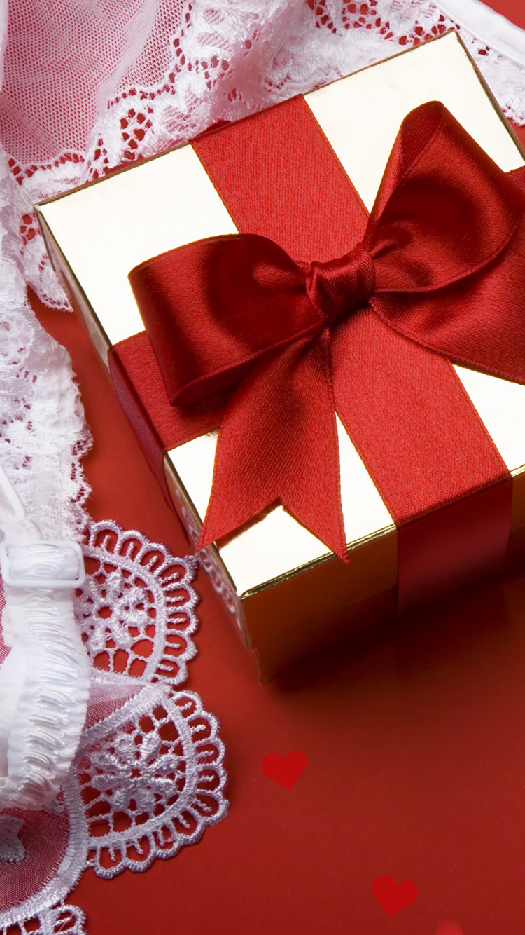 le Jour de Valentines, Cadeau, Cœur, Red, Douceur. Wallpaper in 750x1334 Resolution