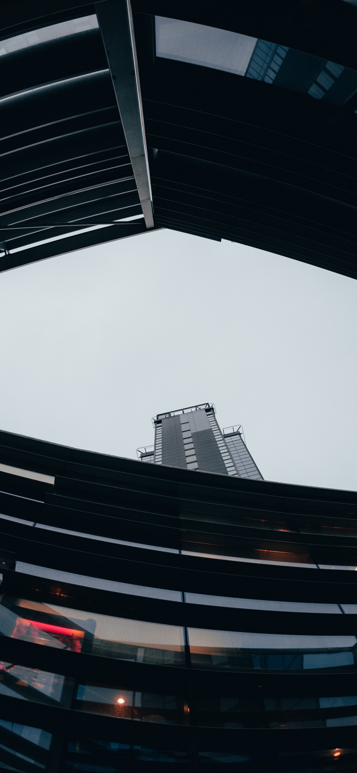 建筑, 鱼眼镜头, 圆圈, 空间, 天花板 壁纸 1242x2688 允许