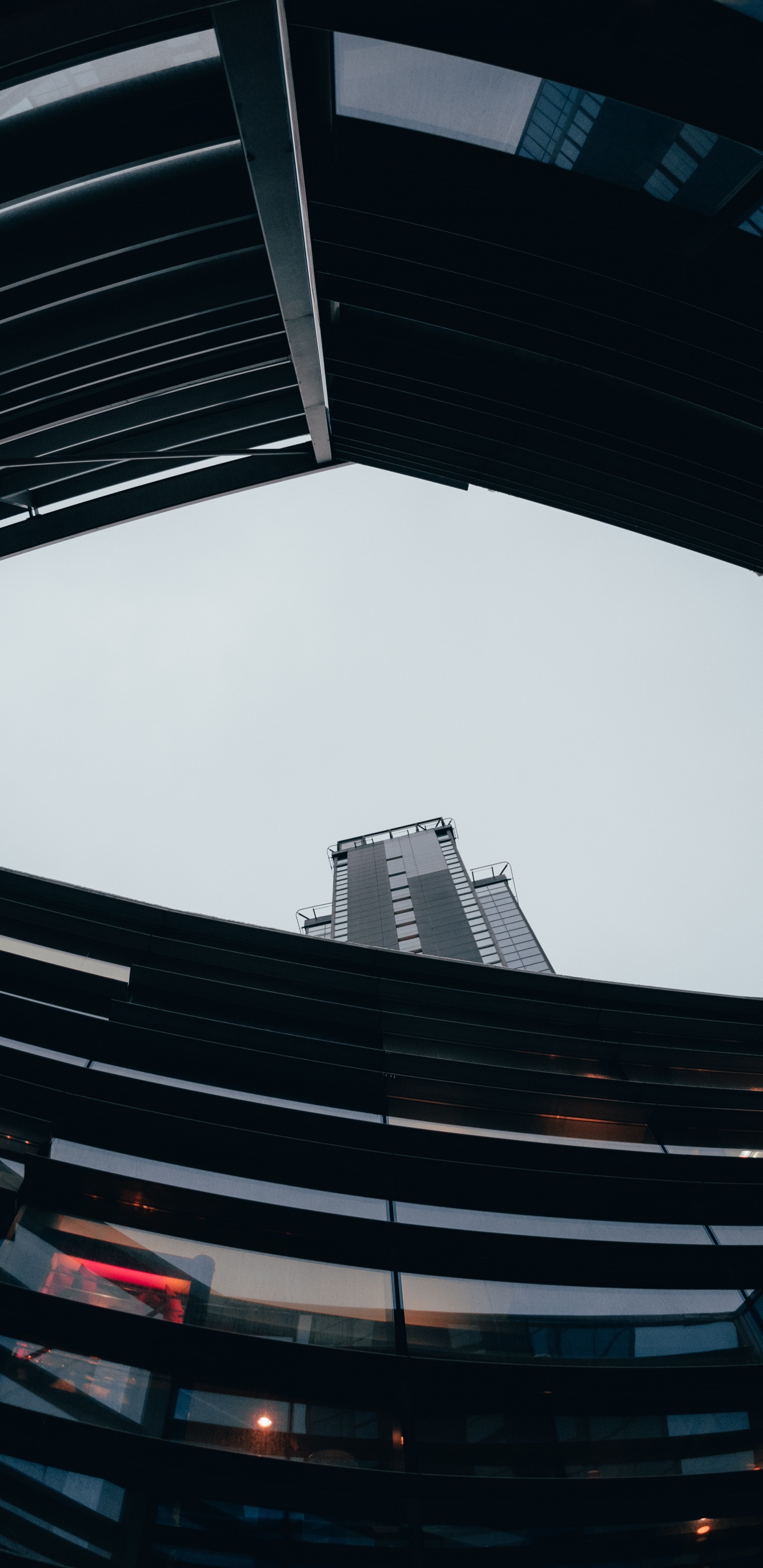 建筑, 鱼眼镜头, 圆圈, 空间, 天花板 壁纸 1440x2960 允许