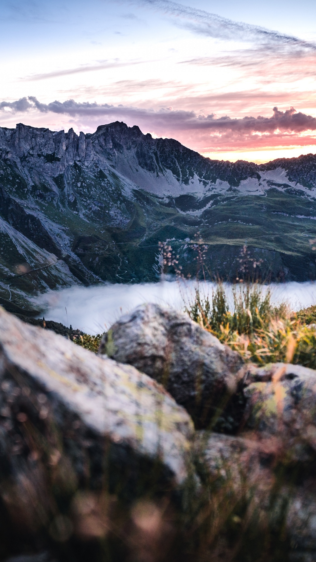 Naturlandschaft, Bergigen Landschaftsformen, Alpen, Cloud, Himmel. Wallpaper in 1080x1920 Resolution