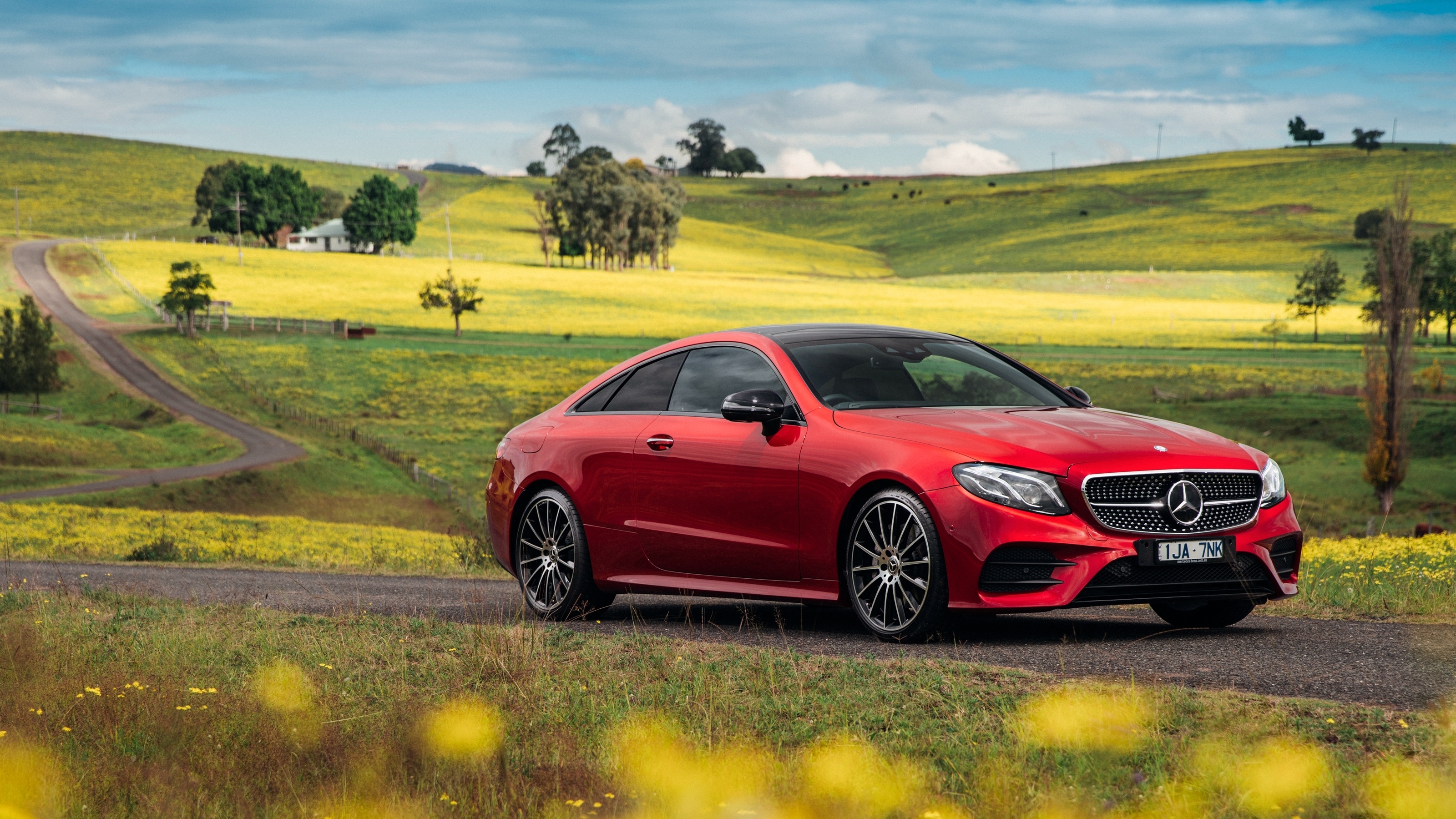 red mercedes wallpaper 4k