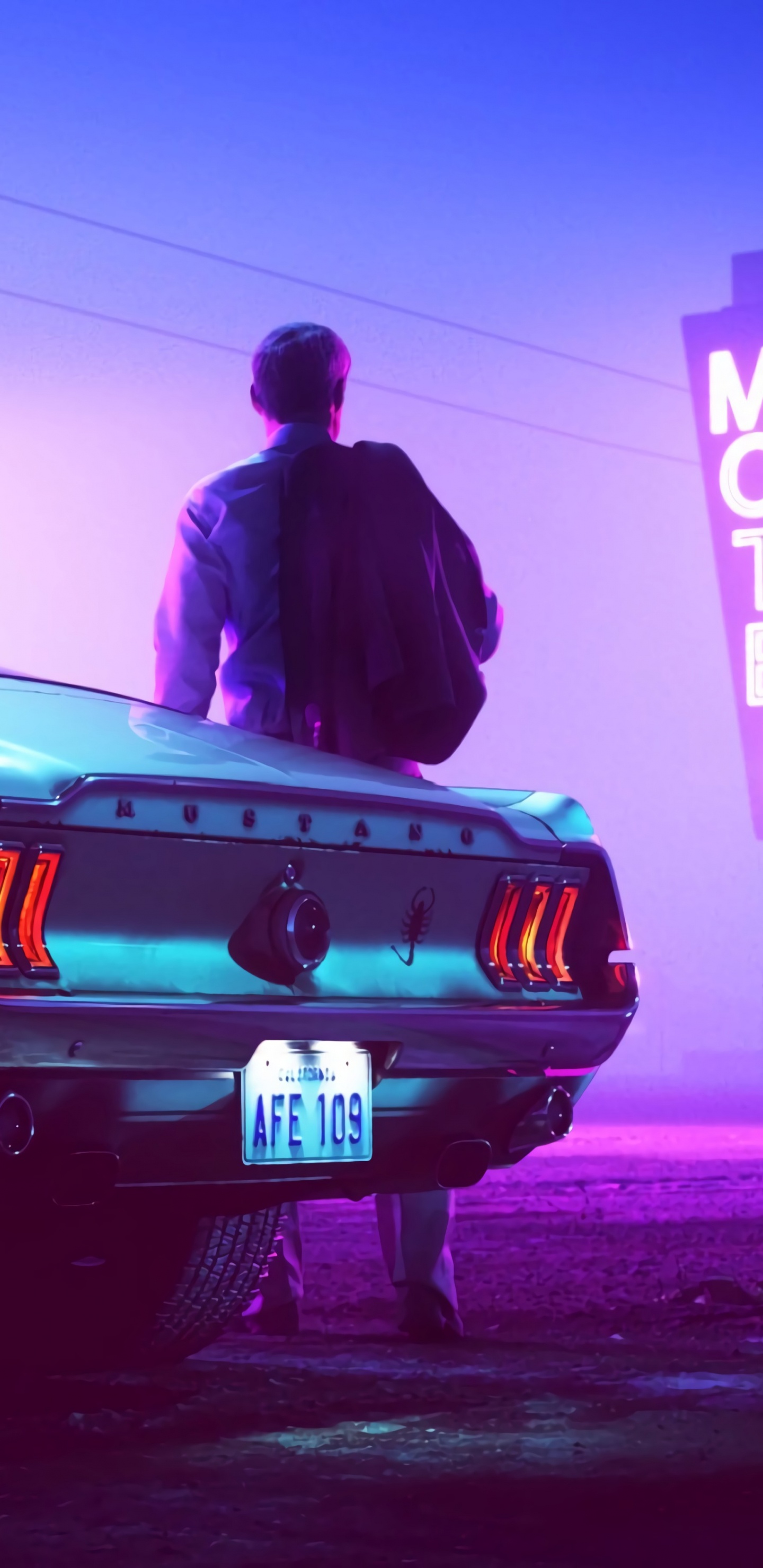 Hombre de Chaqueta Negra de Pie Junto a Azul Bmw m 3. Wallpaper in 1440x2960 Resolution