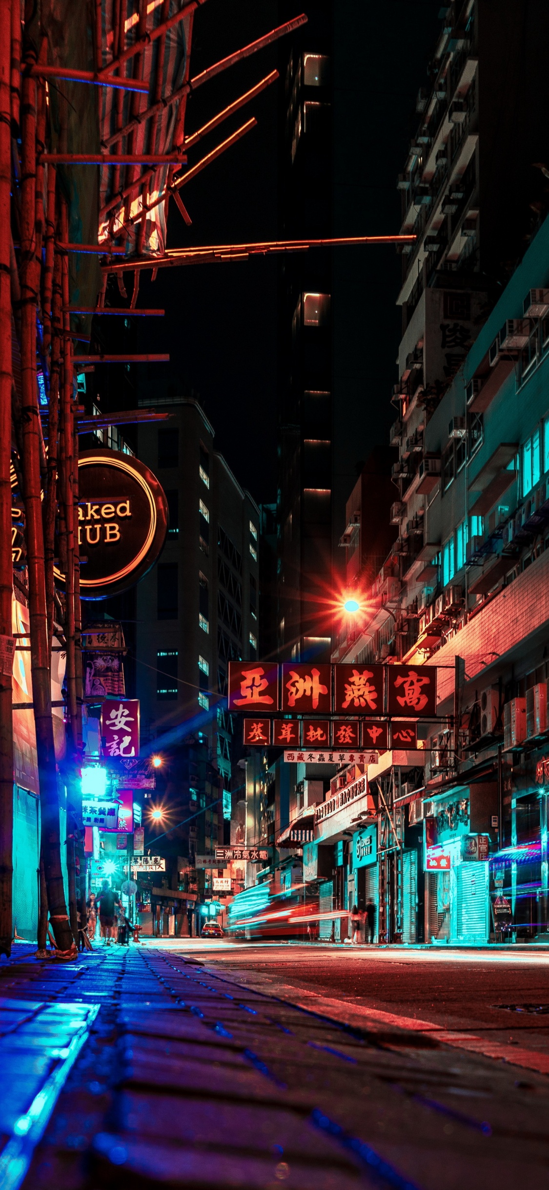 香港, 车灯, 光, 路灯, 电力 壁纸 1125x2436 允许