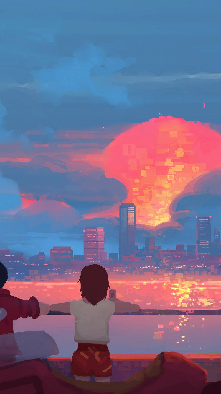 Ästhetik, Animation, Kunst, Anime, Cloud. Wallpaper in 750x1334 Resolution