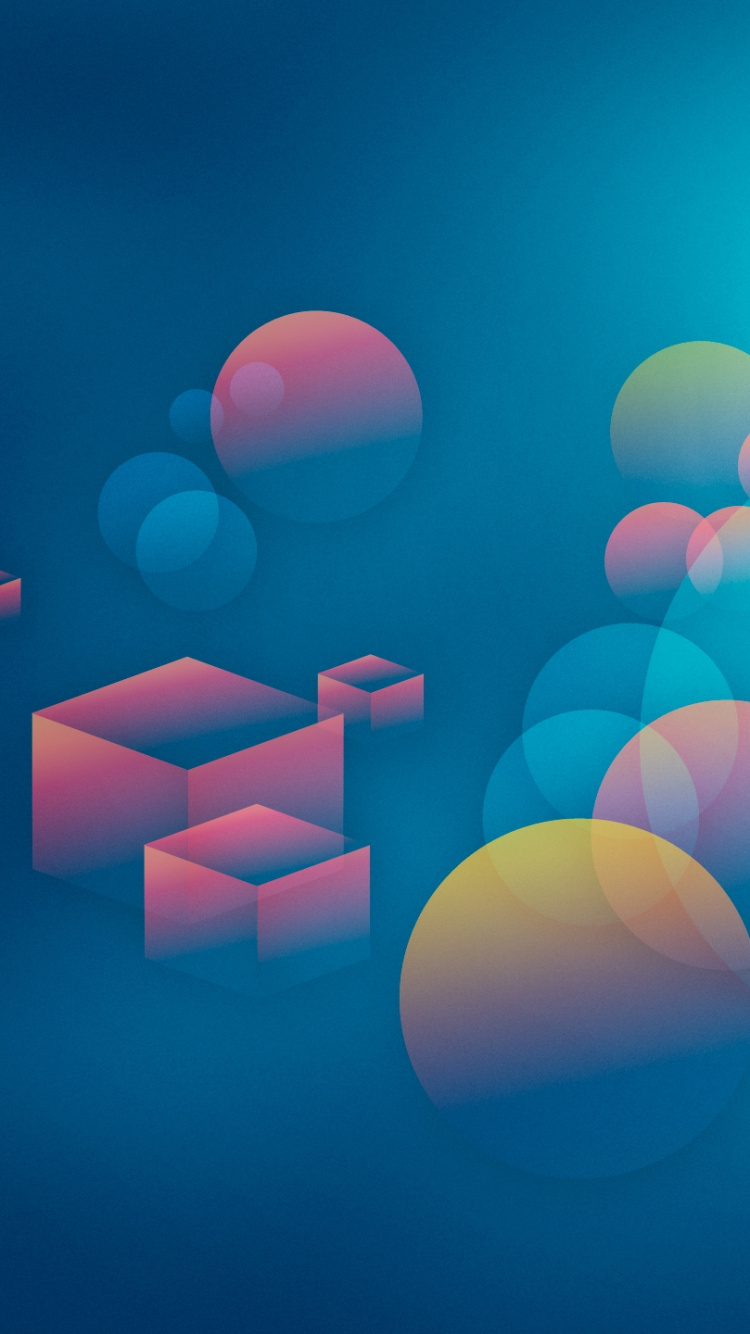 Illustration de Ballons Roses et Bleus. Wallpaper in 750x1334 Resolution