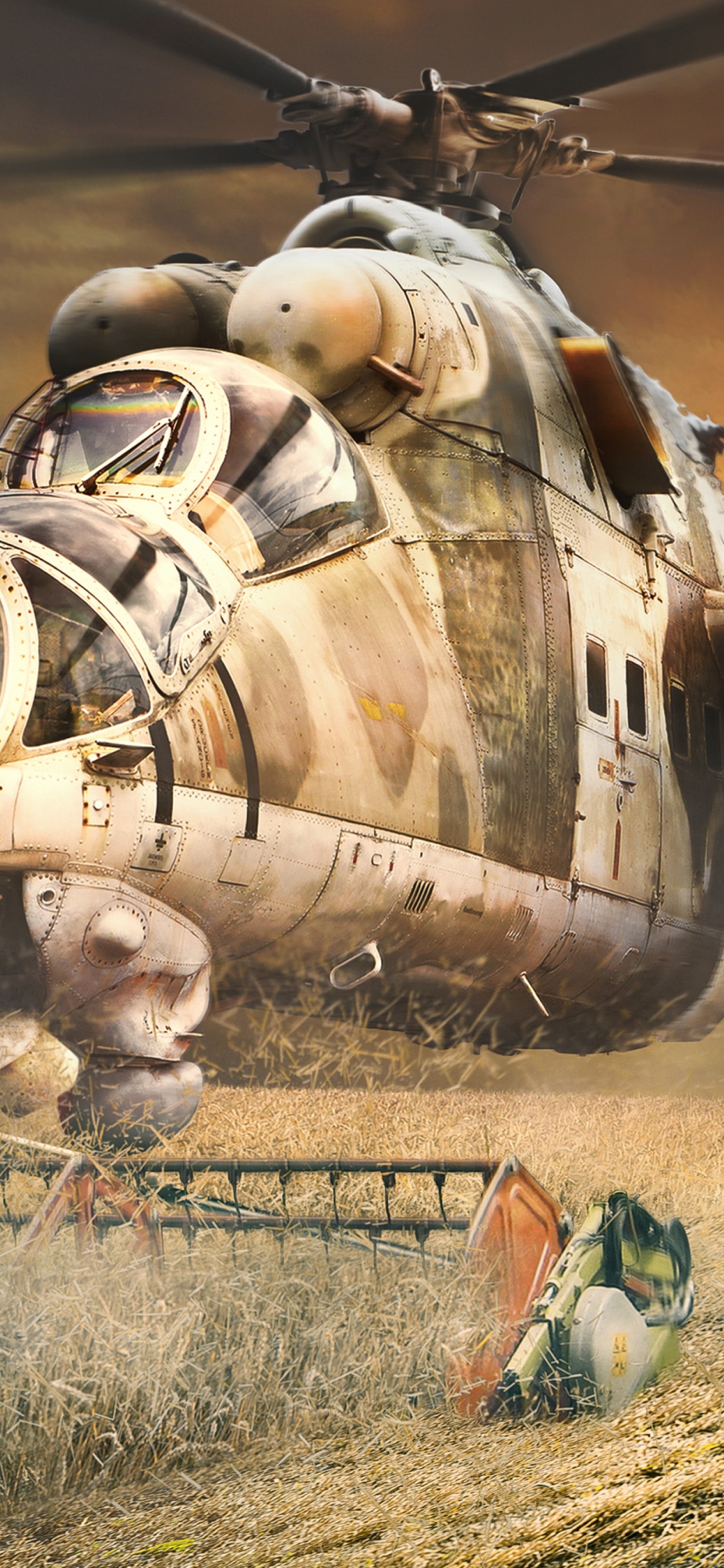Robot Marrón y Negro en Campo de Hierba Marrón. Wallpaper in 1125x2436 Resolution