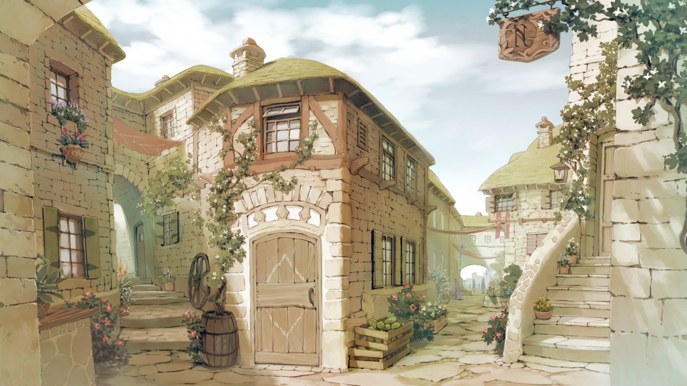 Brown Wooden Door on Brown Concrete Building During Daytime. Wallpaper in 1366x768 Resolution