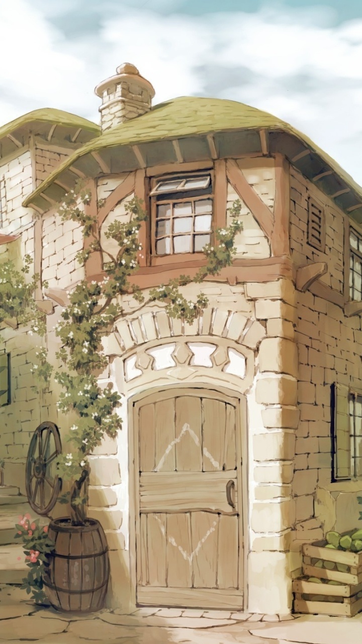 Puerta de Madera Marrón en Edificio de Hormigón Marrón Durante el Día. Wallpaper in 720x1280 Resolution