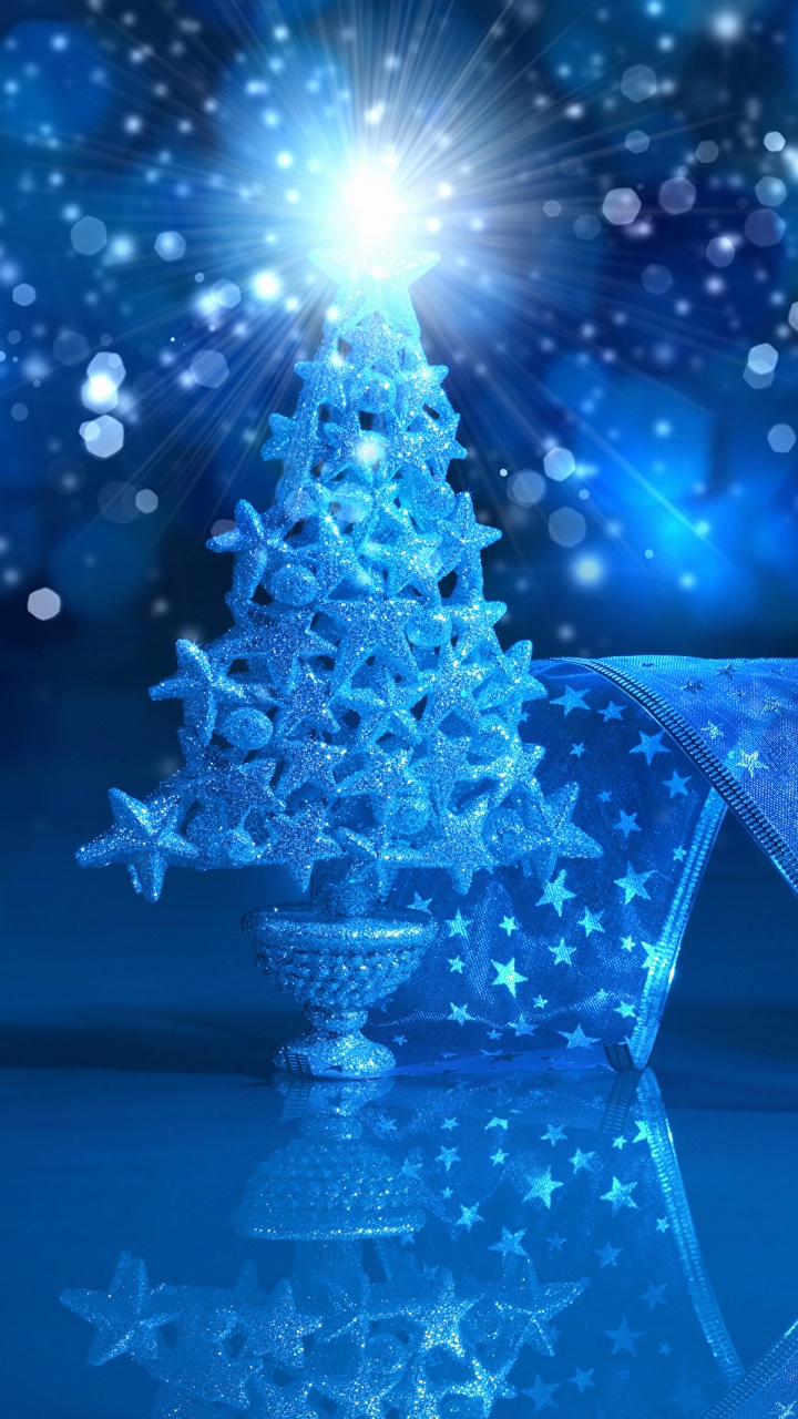 Weihnachten, Illustration, Blau, Licht, Weihnachtsdekoration. Wallpaper in 720x1280 Resolution
