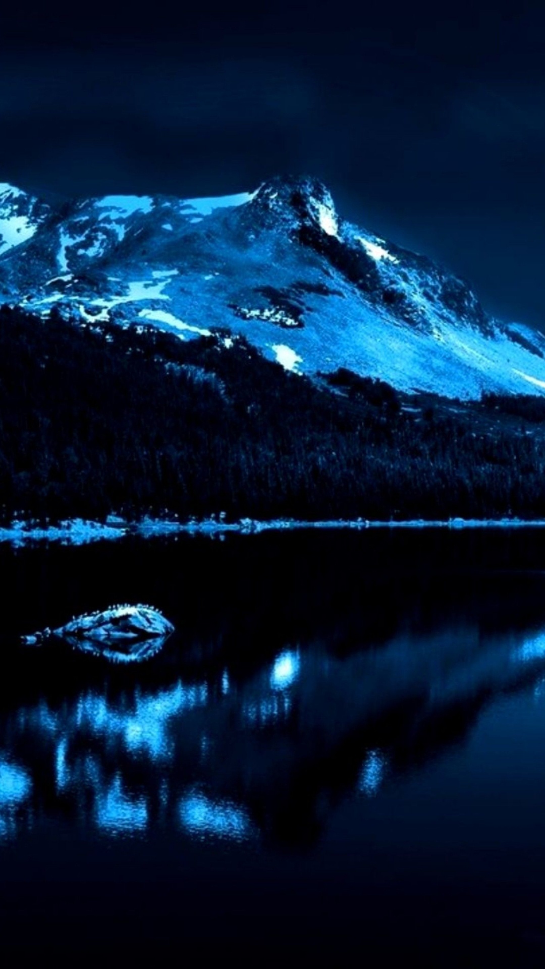 Pleine Lune Sur Lac et Montagne. Wallpaper in 1080x1920 Resolution