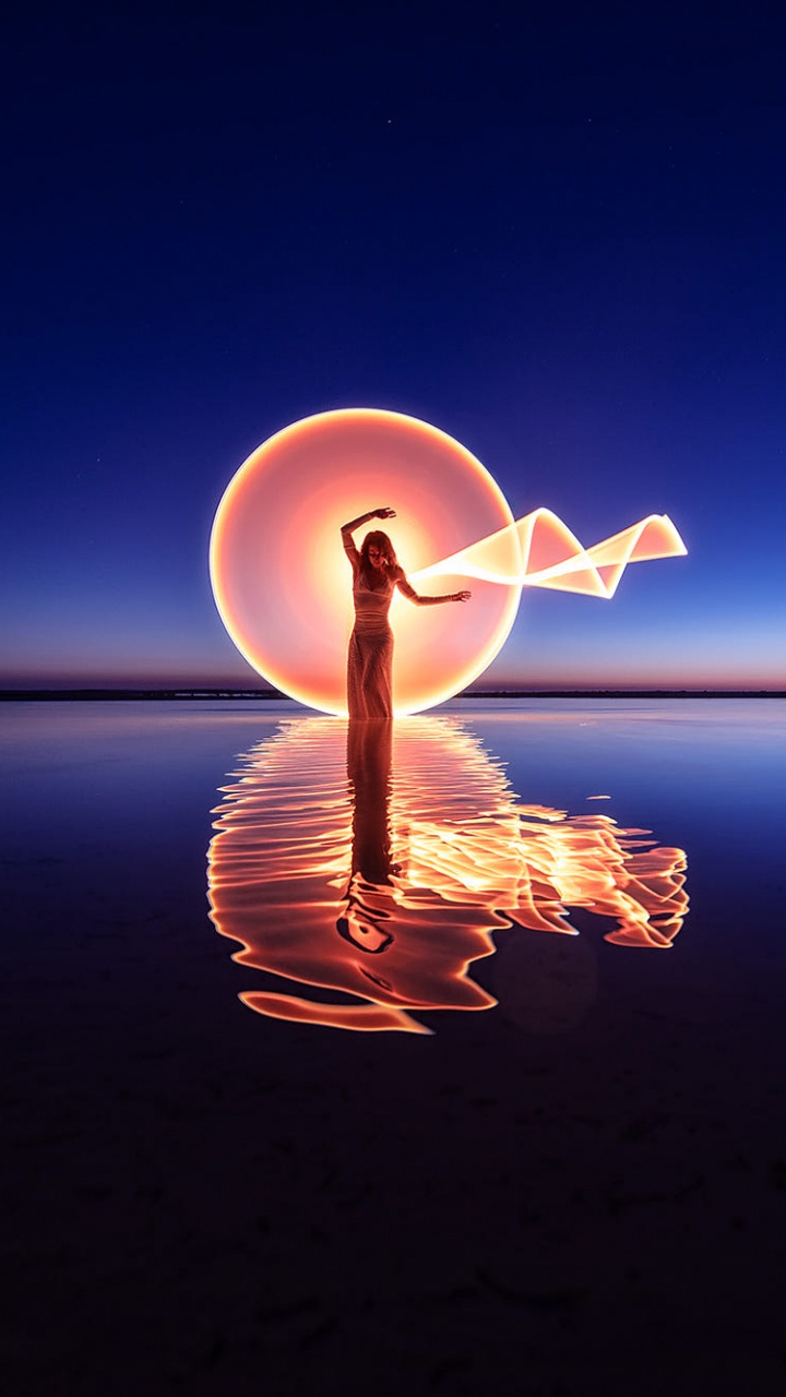 Lumière en Forme de Coeur Blanc et Bleu. Wallpaper in 720x1280 Resolution