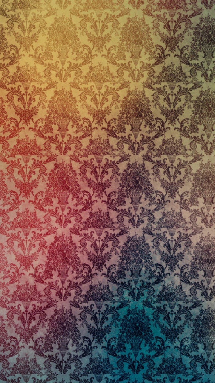 Yellow Blue and Pink Abstract Painting. Wallpaper in 720x1280 Resolution