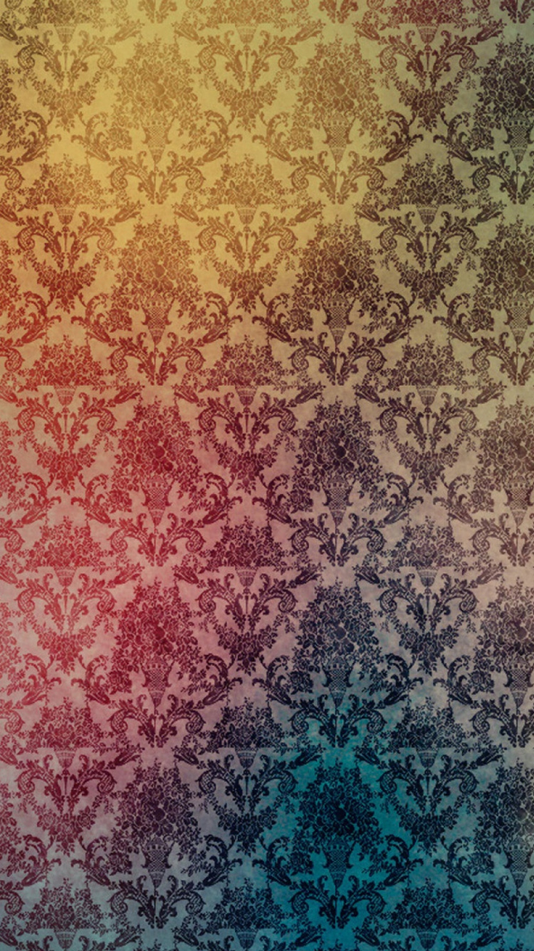 Gelbes Blaues Und Rosa Abstraktes Gemälde. Wallpaper in 750x1334 Resolution