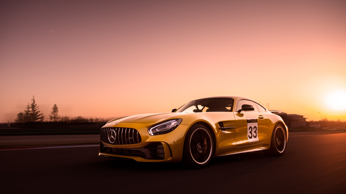 Yellow and Black Bmw m 3 Coupe on Road. Wallpaper in 1366x768 Resolution