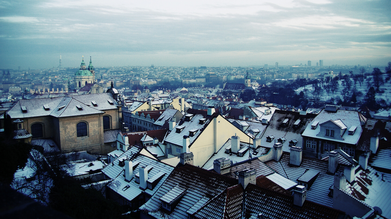 Aerial View of City Buildings During Daytime. Wallpaper in 1366x768 Resolution