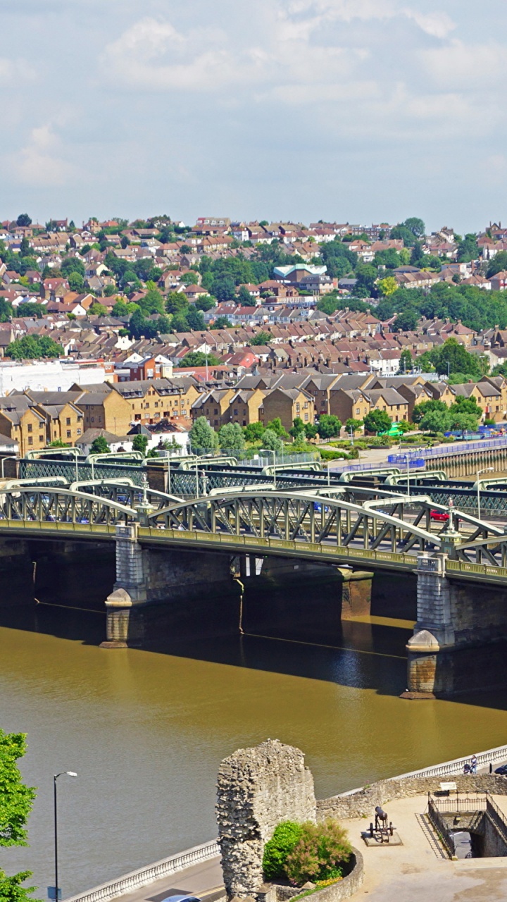 城市, 鸟瞰图, 银行, 拱桥, 英格兰 壁纸 720x1280 允许