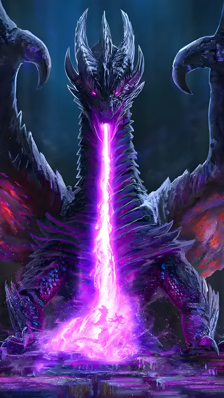 Dragon, Tablet, Purple, Environnement Naturel, Créature Mythique. Wallpaper in 750x1334 Resolution