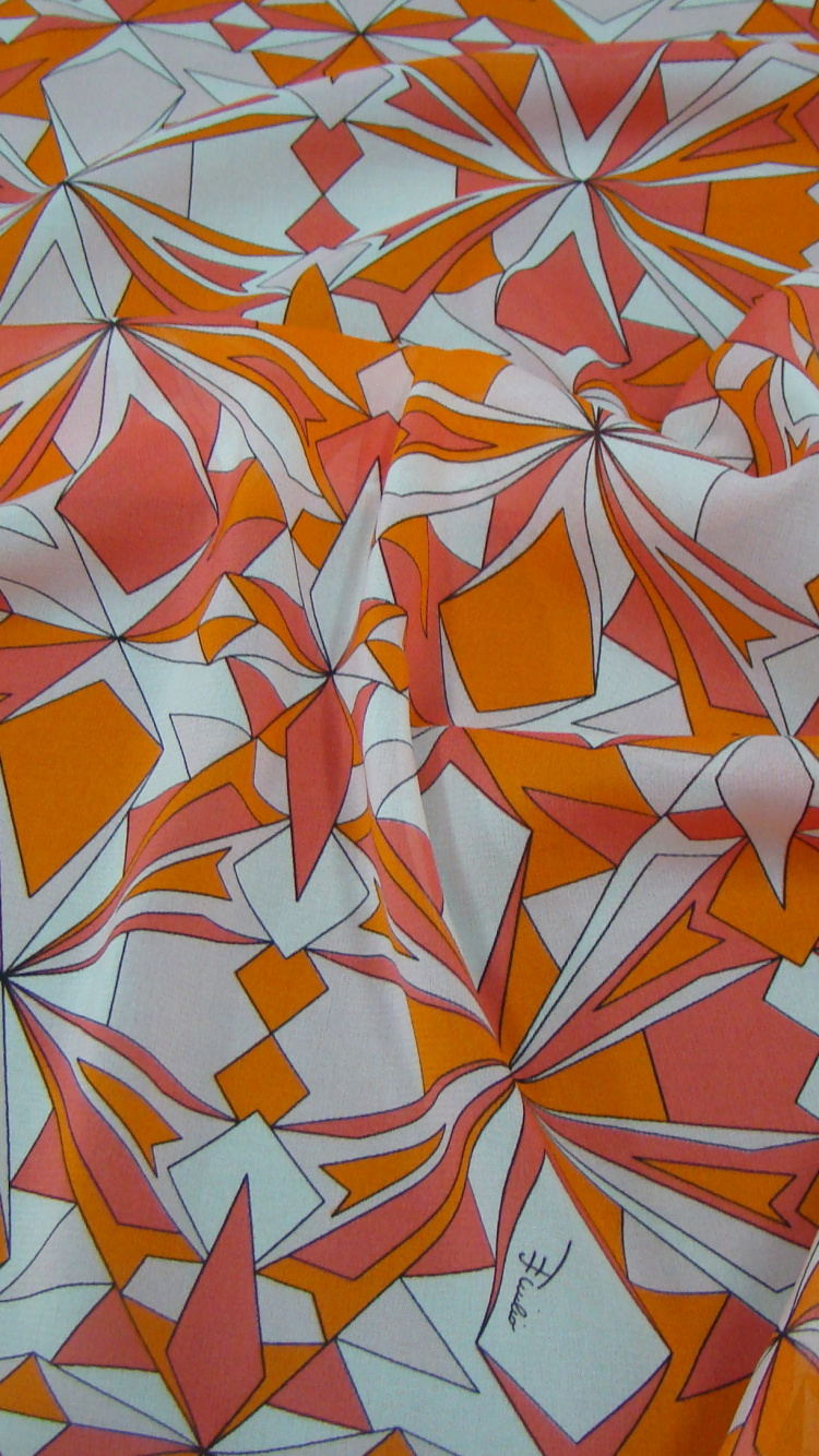 Textil Naranja Blanco y Azul. Wallpaper in 750x1334 Resolution