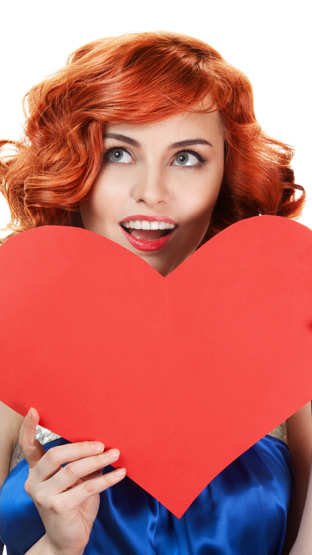 心脏, 红色的, 棕色的头发, 红色的头发, 礼物 壁纸 1080x1920 允许