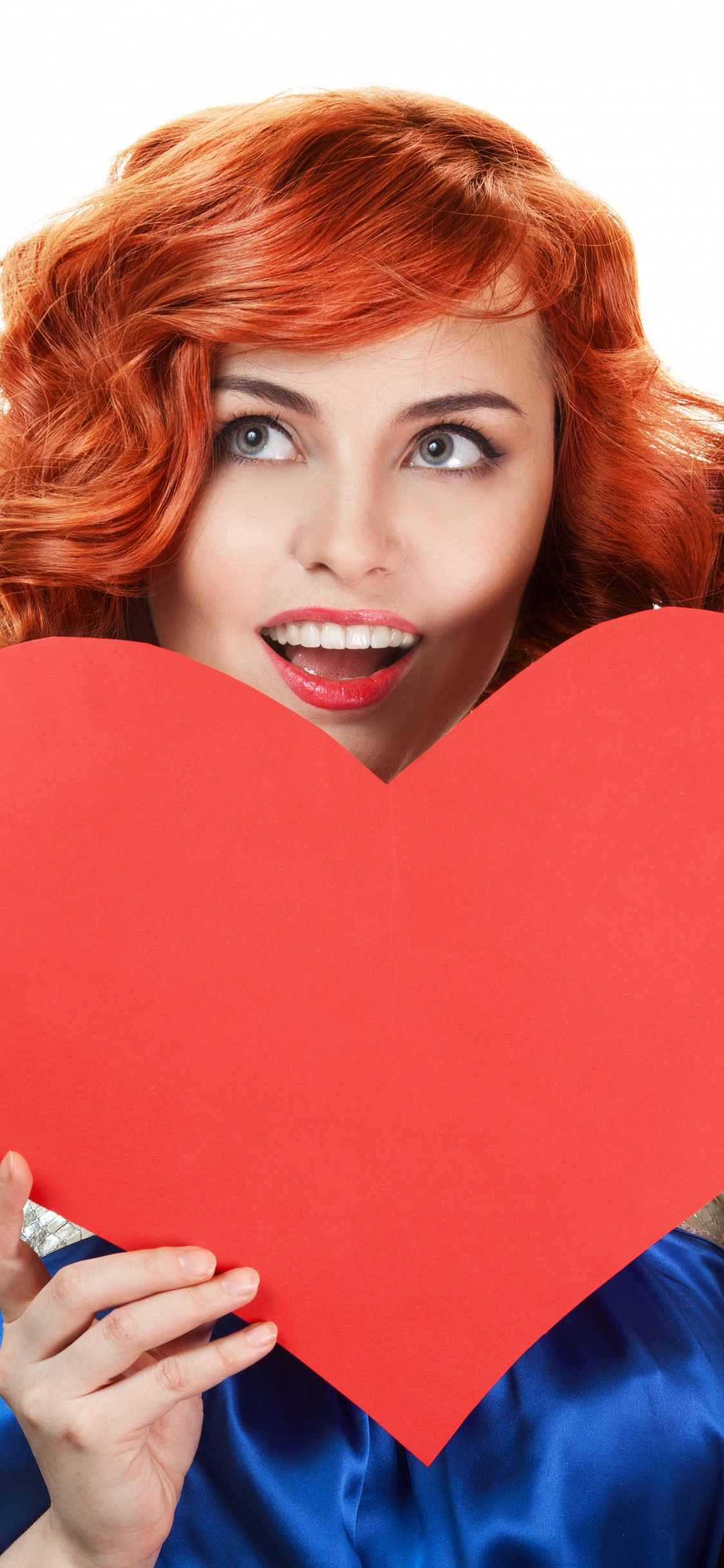 心脏, 红色的, 棕色的头发, 红色的头发, 礼物 壁纸 1125x2436 允许
