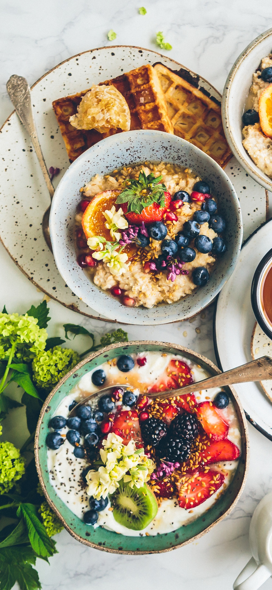 Vegetable Salad on White Ceramic Bowl. Wallpaper in 1125x2436 Resolution