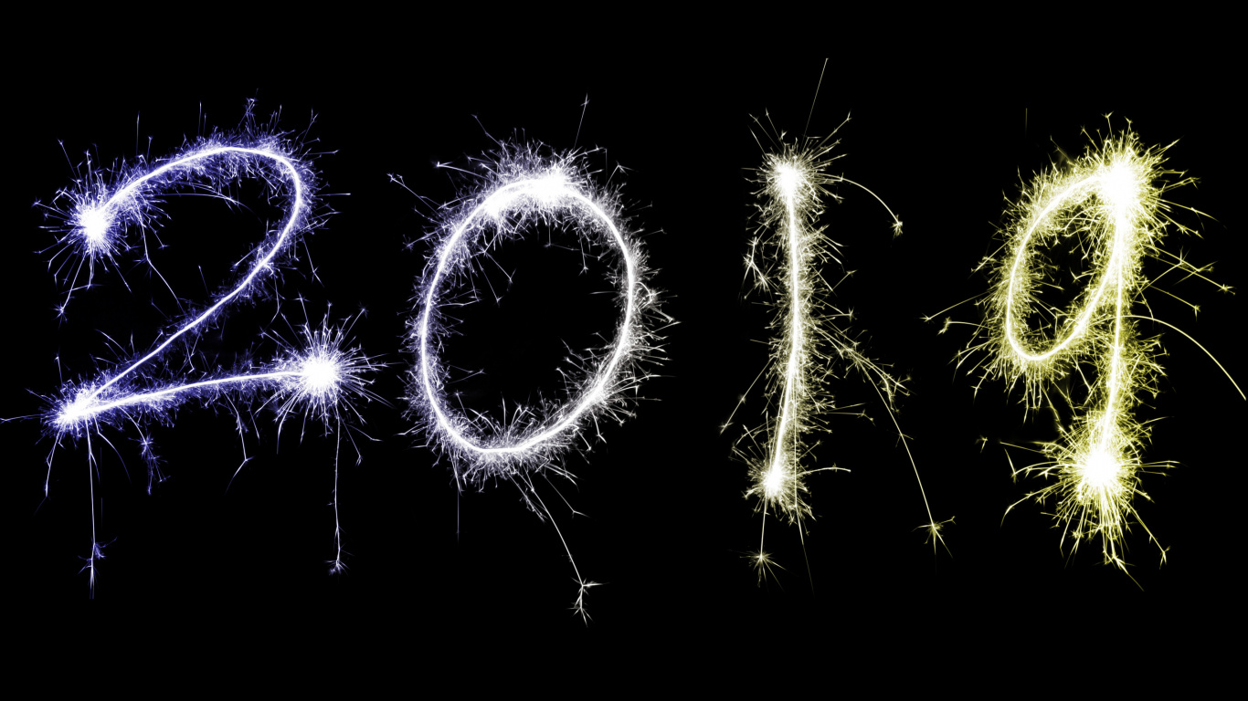 New Years Eve, New Year, Fireworks, Sparkler, Darkness. Wallpaper in 1366x768 Resolution