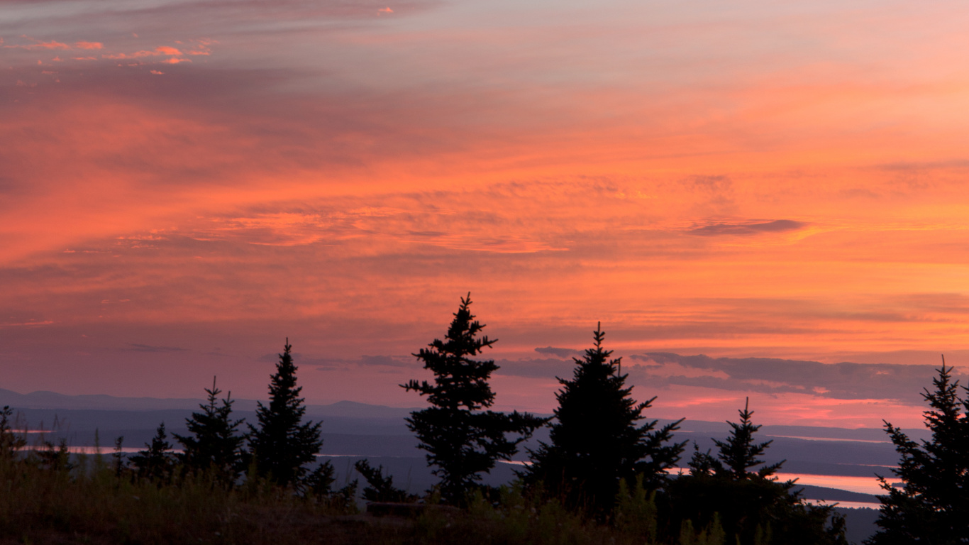 Sunset, Sunrise, Afterglow, Cloud, Horizon. Wallpaper in 1366x768 Resolution
