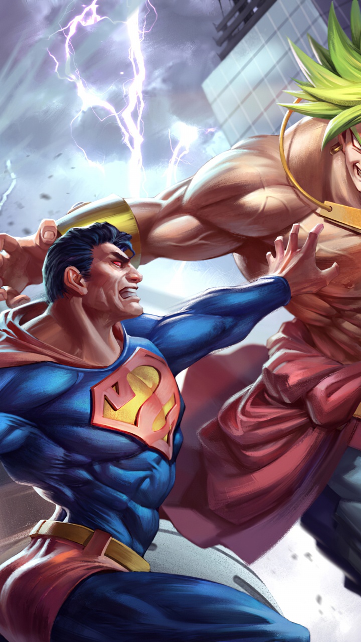 Goku, Dragon Ball Super Broly, Superman, Broly, Superhero. Wallpaper in 720x1280 Resolution