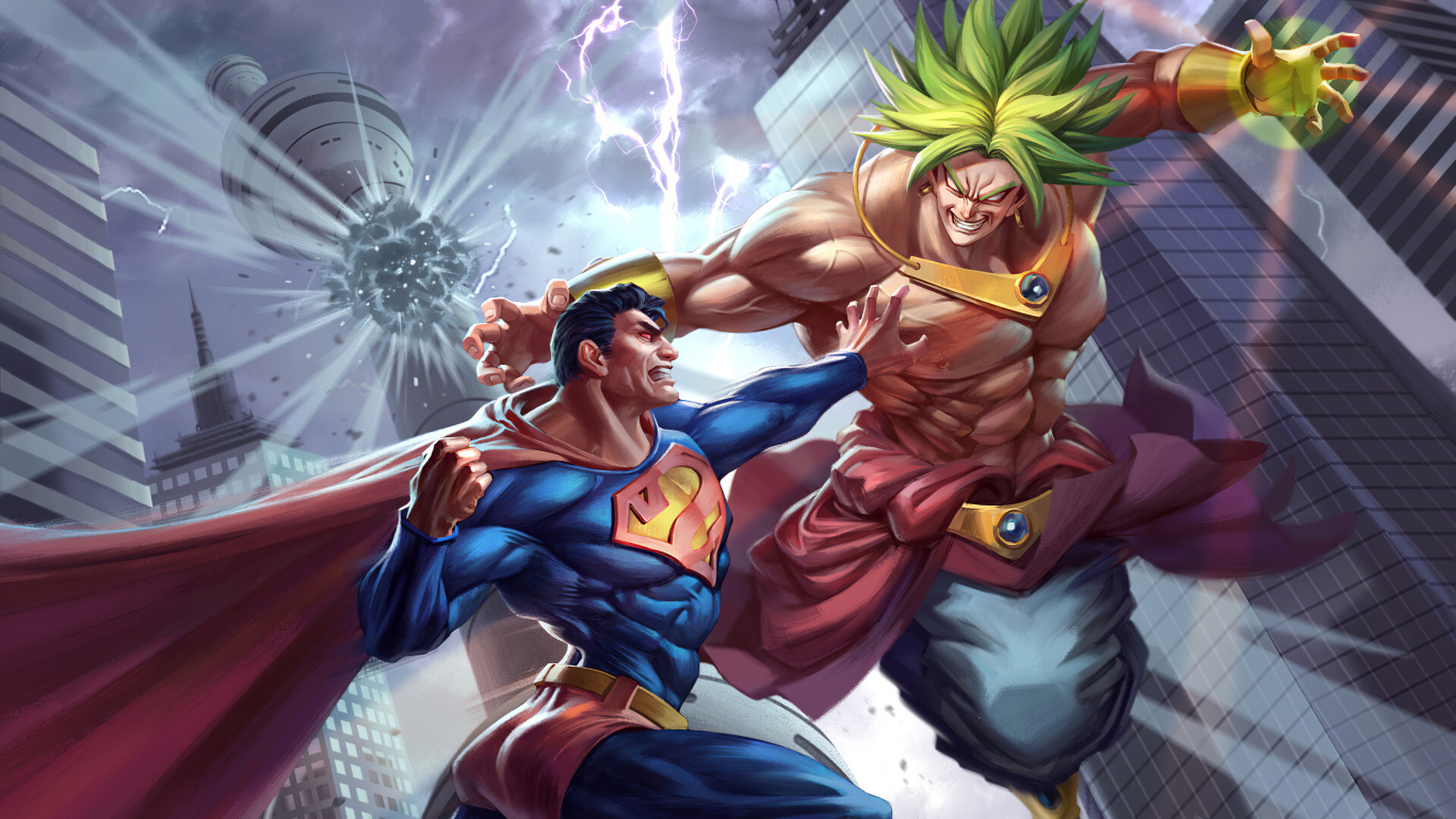 Goku, Dragon Ball Super Broly, Superman, Broly, Superhéroe. Wallpaper in 1366x768 Resolution