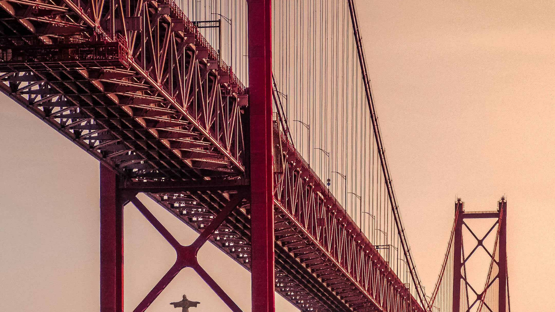 25 de Abril Bridge, Sanctuary of Christ The King, Bridge, Suspension Bridge, Golden Gate Bridge. Wallpaper in 1920x1080 Resolution