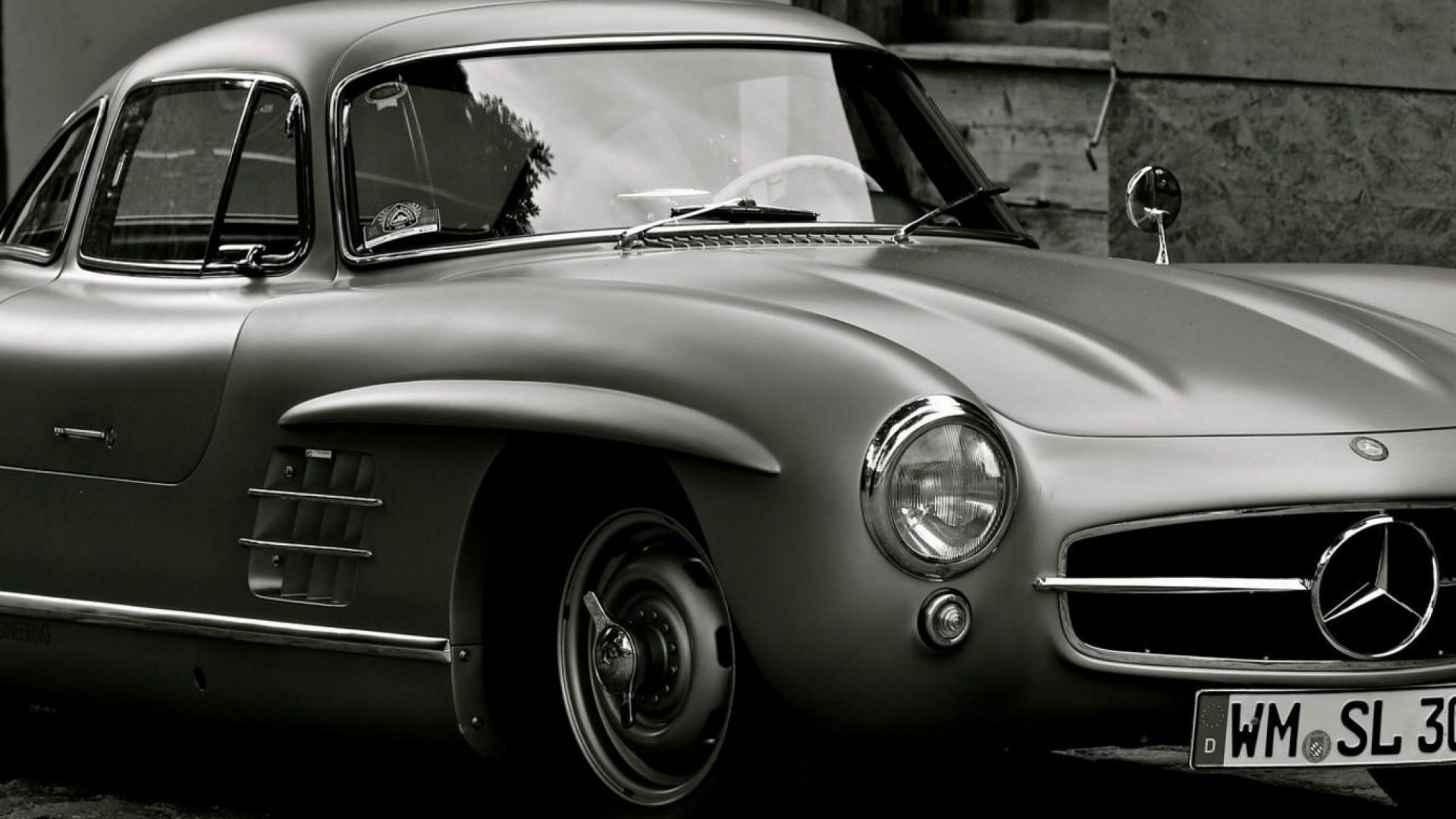 Graustufenfoto Von Oldtimer. Wallpaper in 1920x1080 Resolution