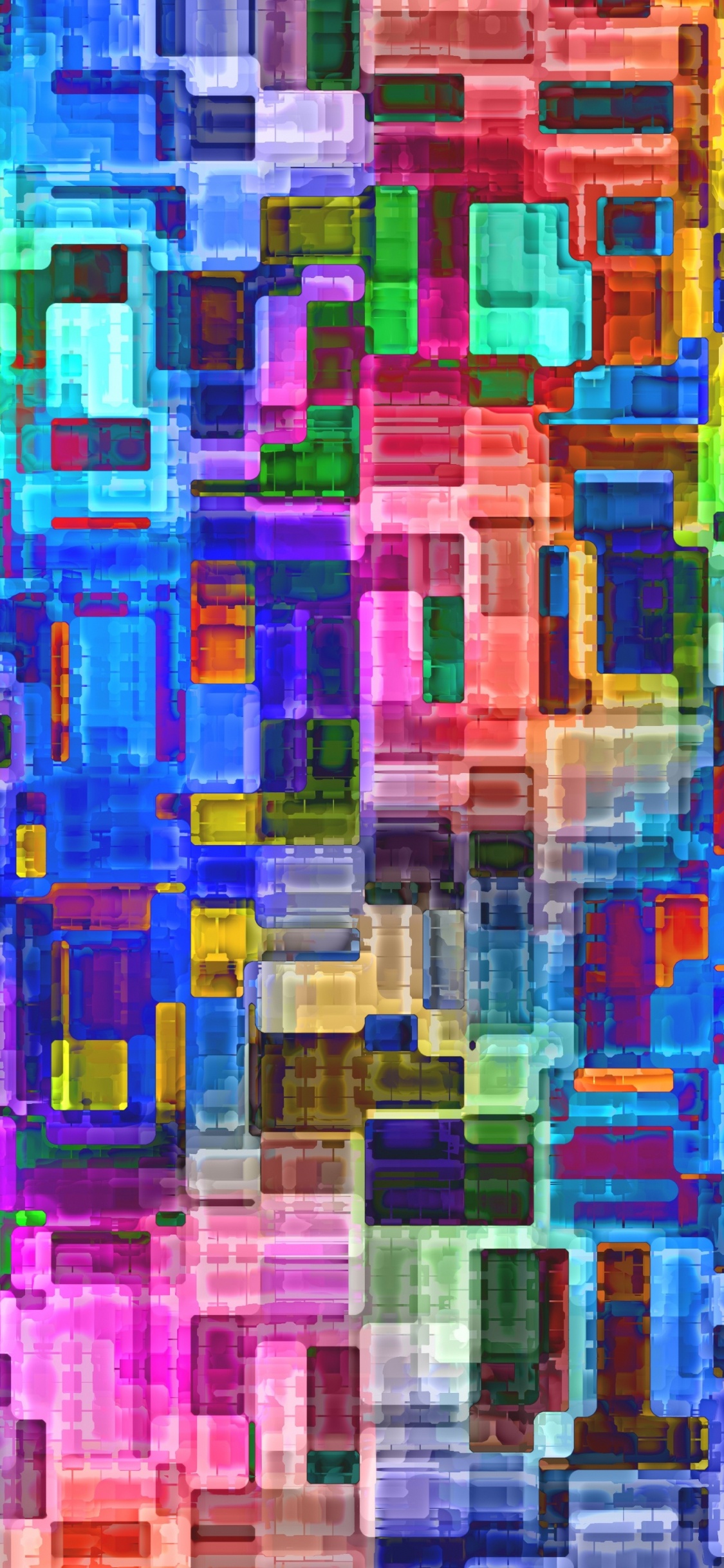 Rosa Blaue Und Grüne Abstrakte Malerei. Wallpaper in 1125x2436 Resolution