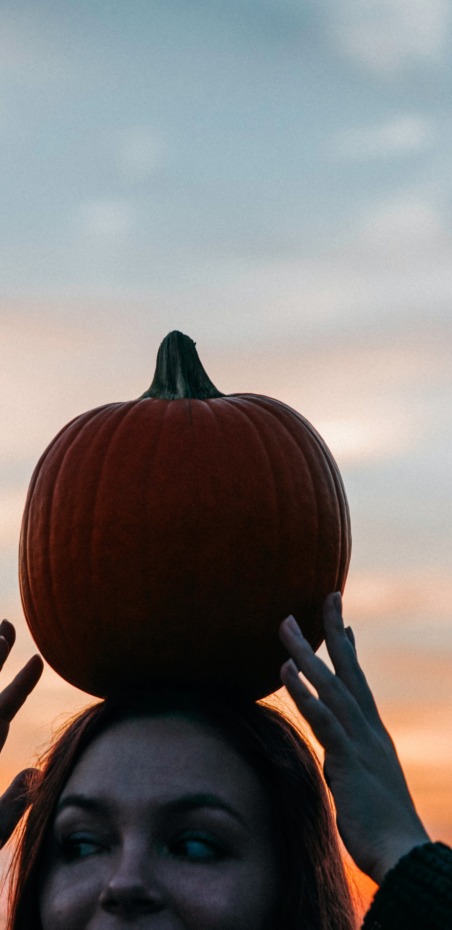 Halloween, Squash, Haar, Cloud, Lächeln. Wallpaper in 1440x2960 Resolution