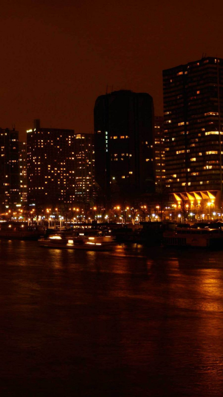 City Skyline During Night Time. Wallpaper in 750x1334 Resolution