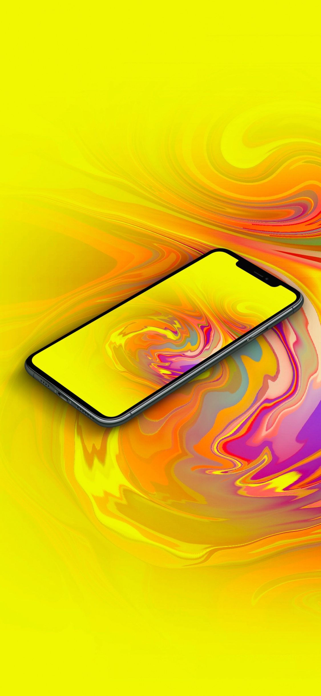 Orange, Graphic Design, Amber, Liquid, Material Property. Wallpaper in 1125x2436 Resolution