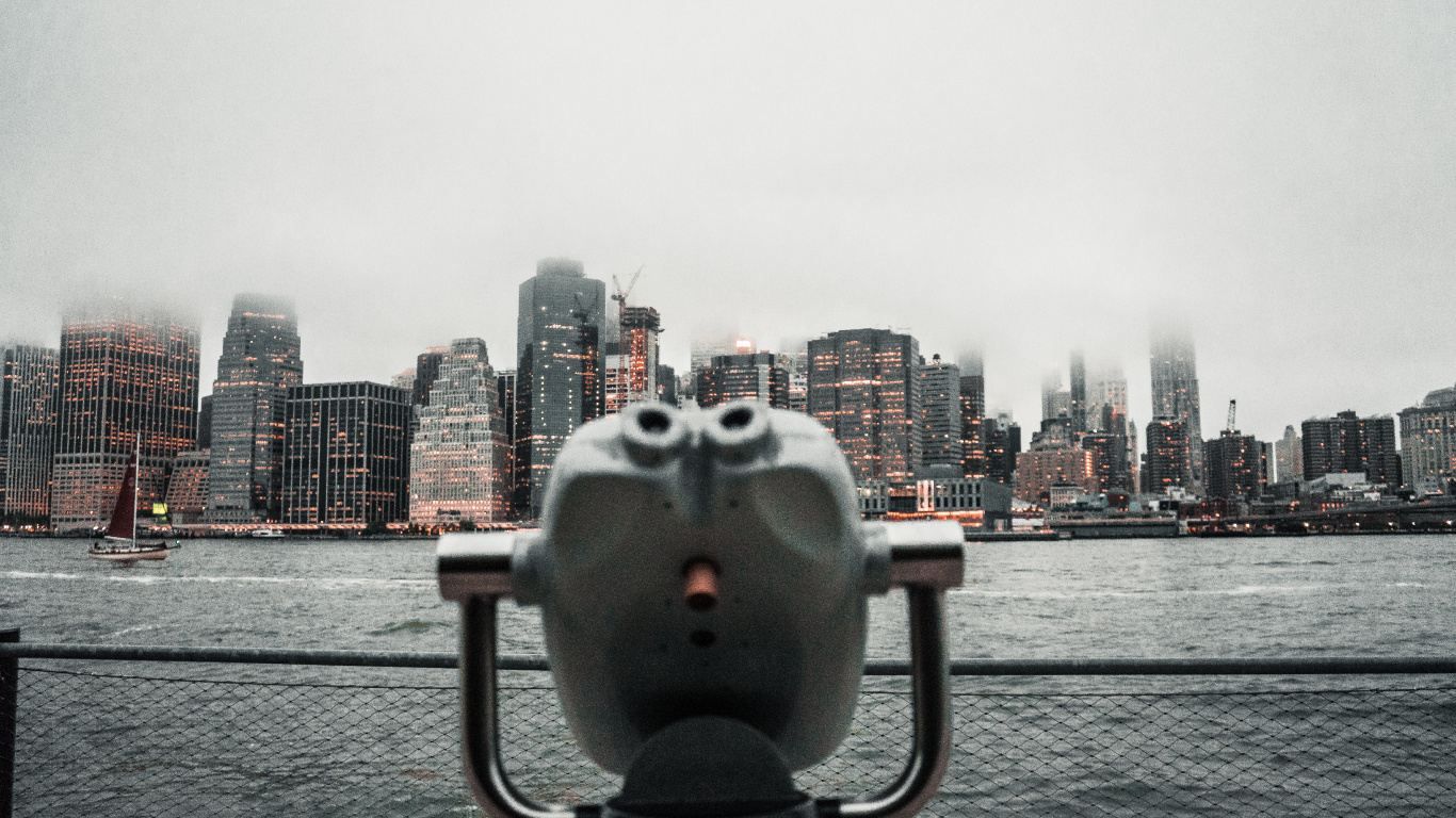 Agua, Nueva York, Edificio, Torre de Bloques, Barco. Wallpaper in 1366x768 Resolution