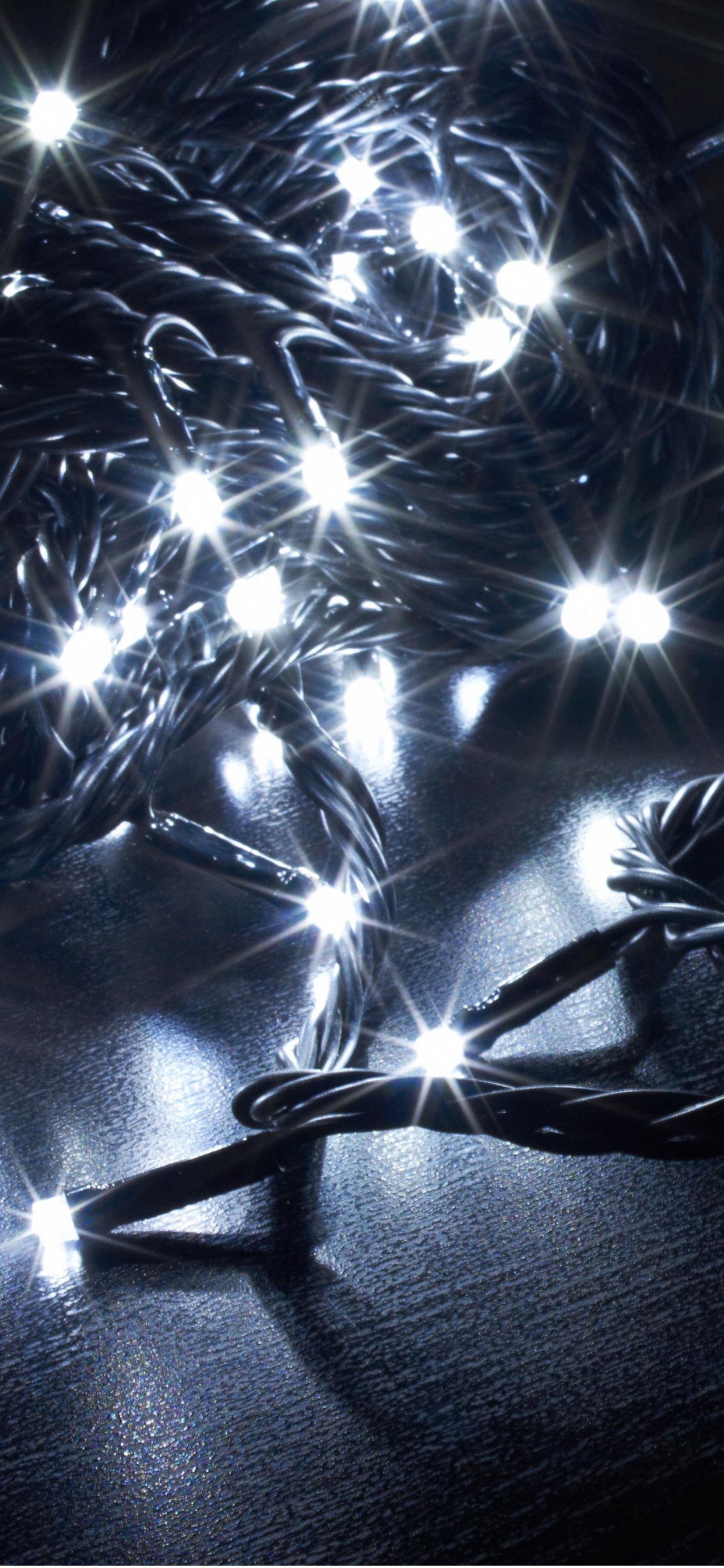 Garland, Black, Light, Lighting, Night. Wallpaper in 1242x2688 Resolution