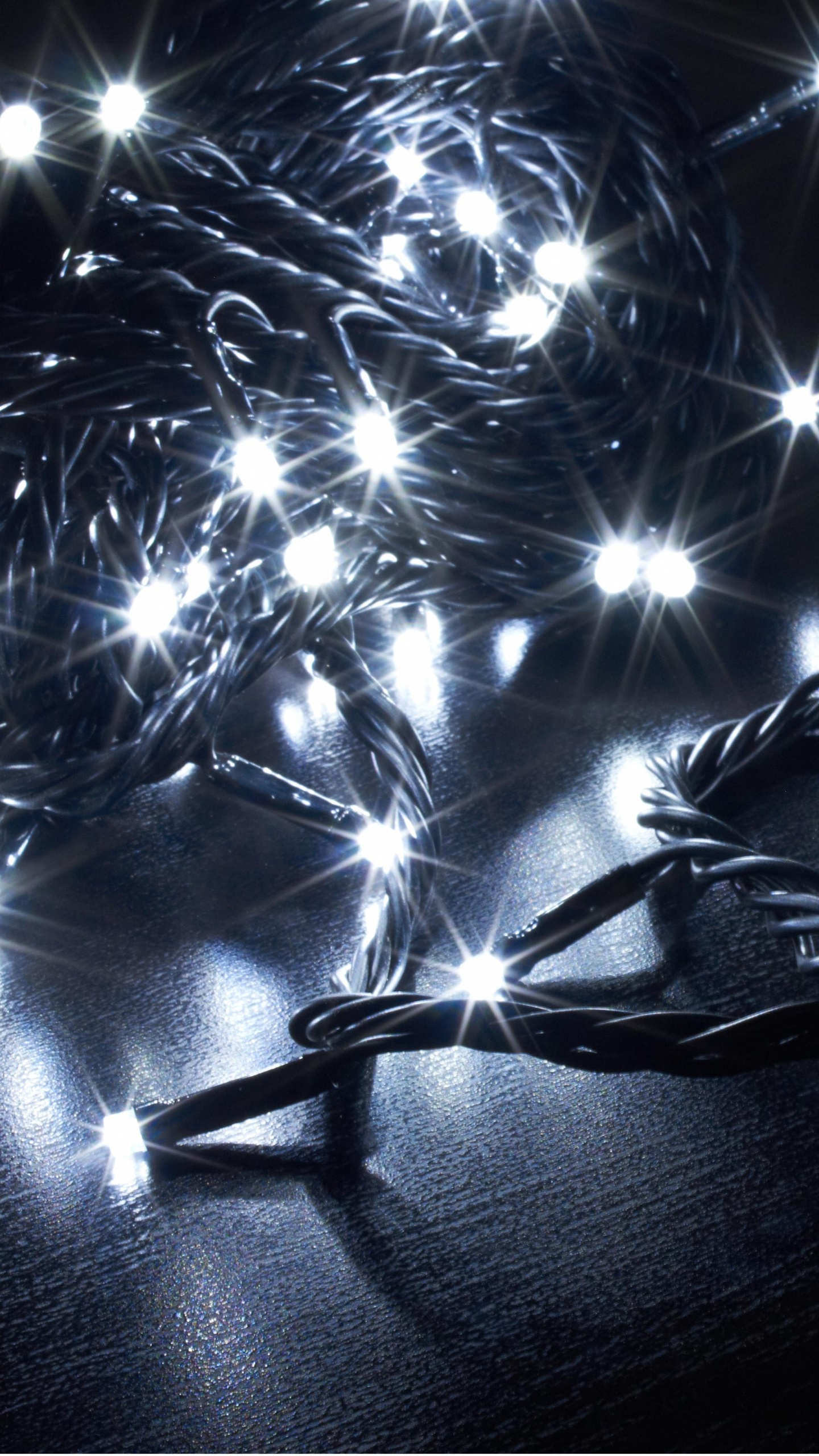 Garland, Black, Light, Lighting, Night. Wallpaper in 1440x2560 Resolution