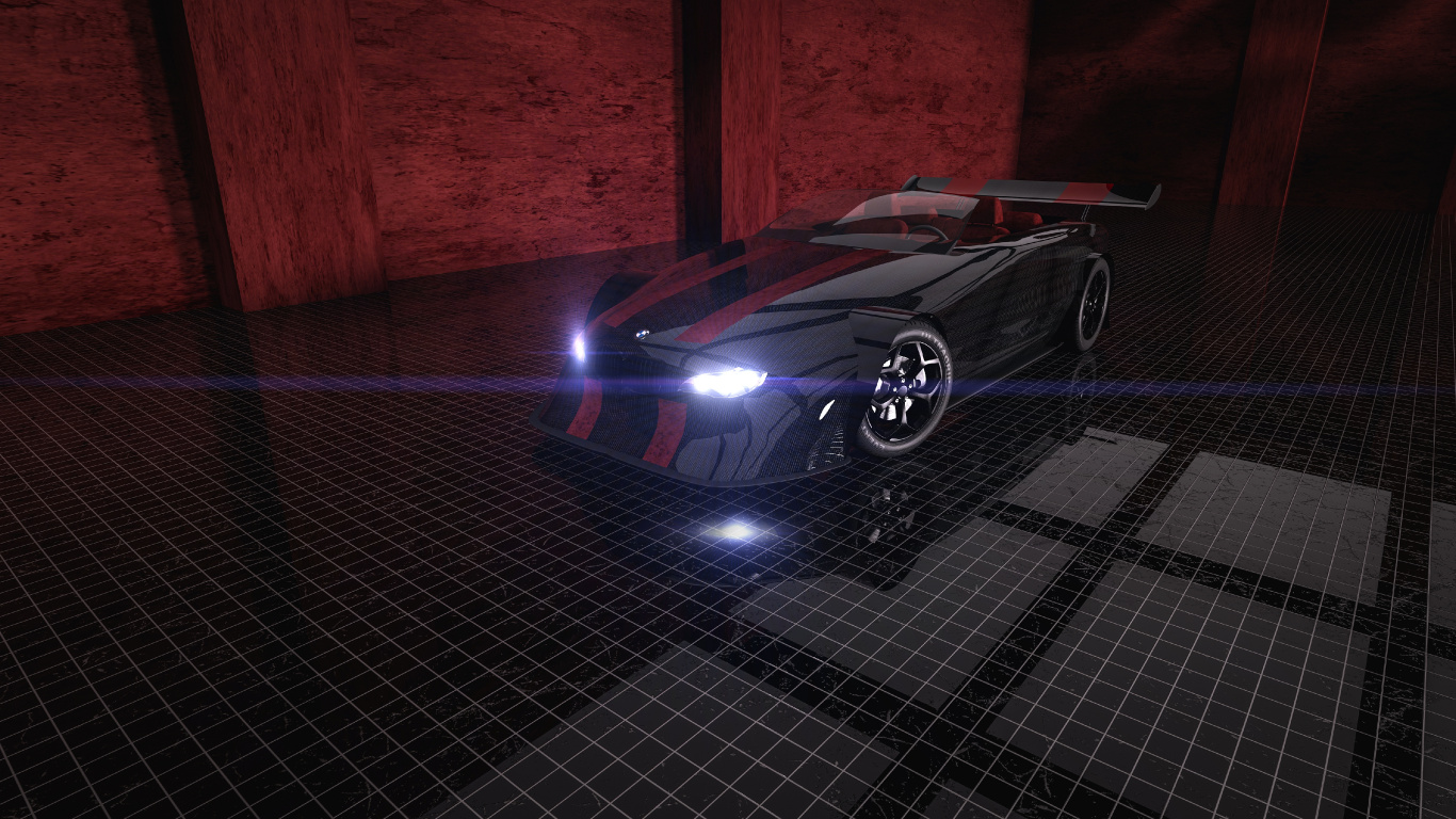 Black Porsche 911 Parked on Black Brick Floor. Wallpaper in 1366x768 Resolution