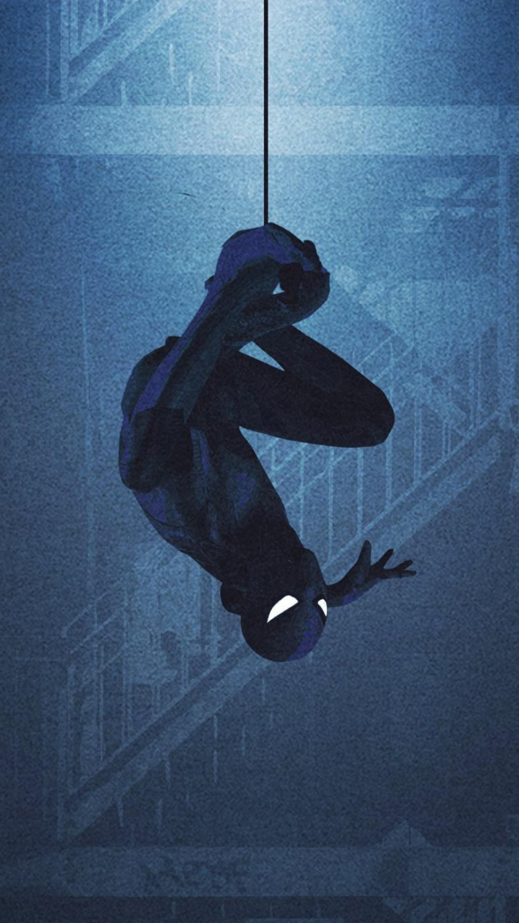 Black and White Bird on Black Surface. Wallpaper in 750x1334 Resolution