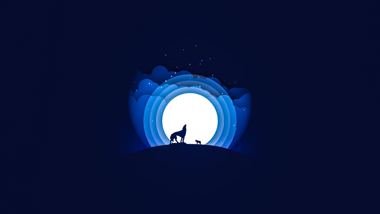 Silhouette of Man Standing on Blue Light. Wallpaper in 1280x720 Resolution