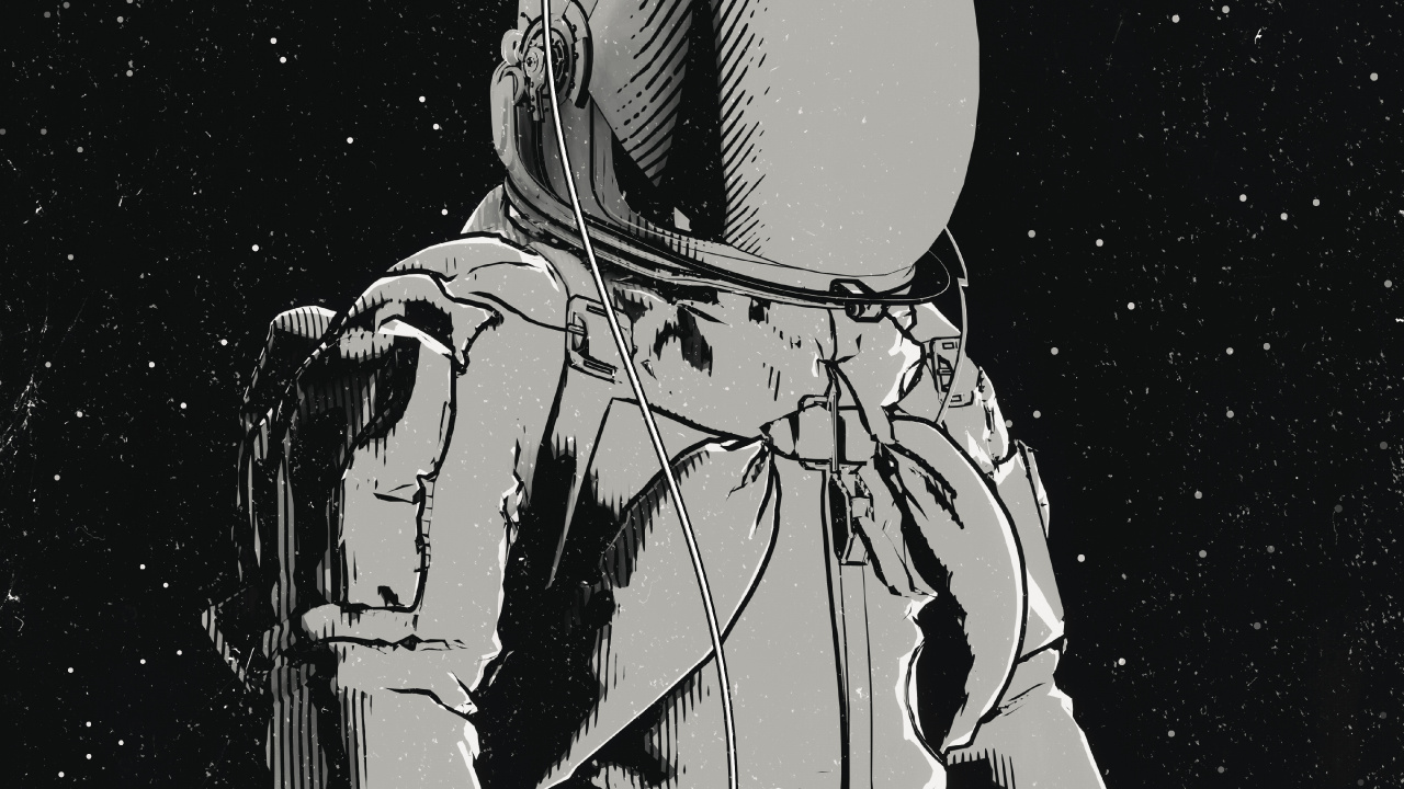 Monochrome, Visual Arts, Astronaut, Sleeve, Headgear. Wallpaper in 1280x720 Resolution